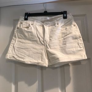 Lauren Conrad White Cuffed Denim Shorts